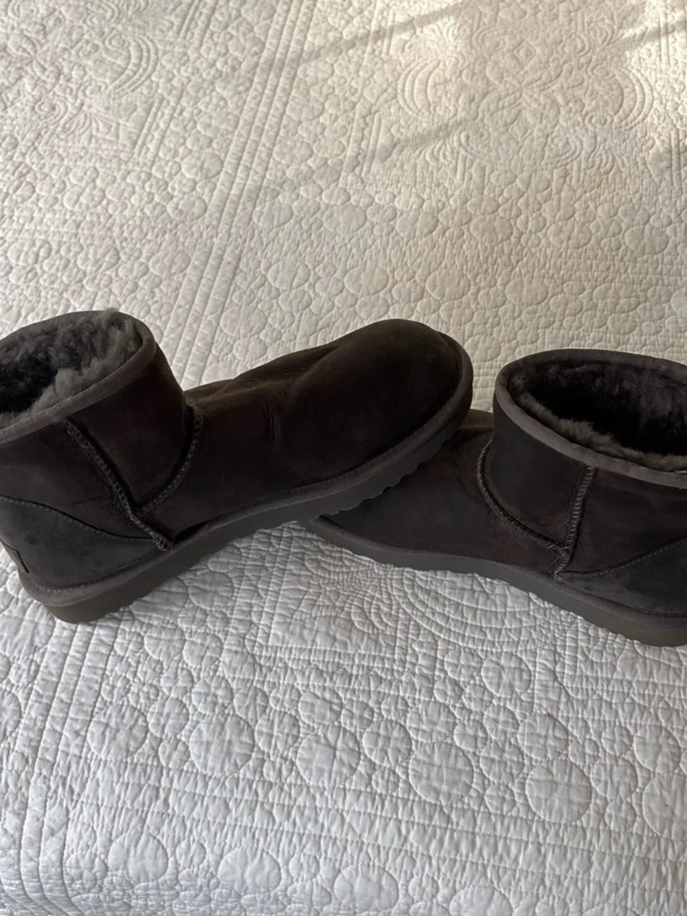 Men's Gray/Black Shearling-Lined Winter Boots